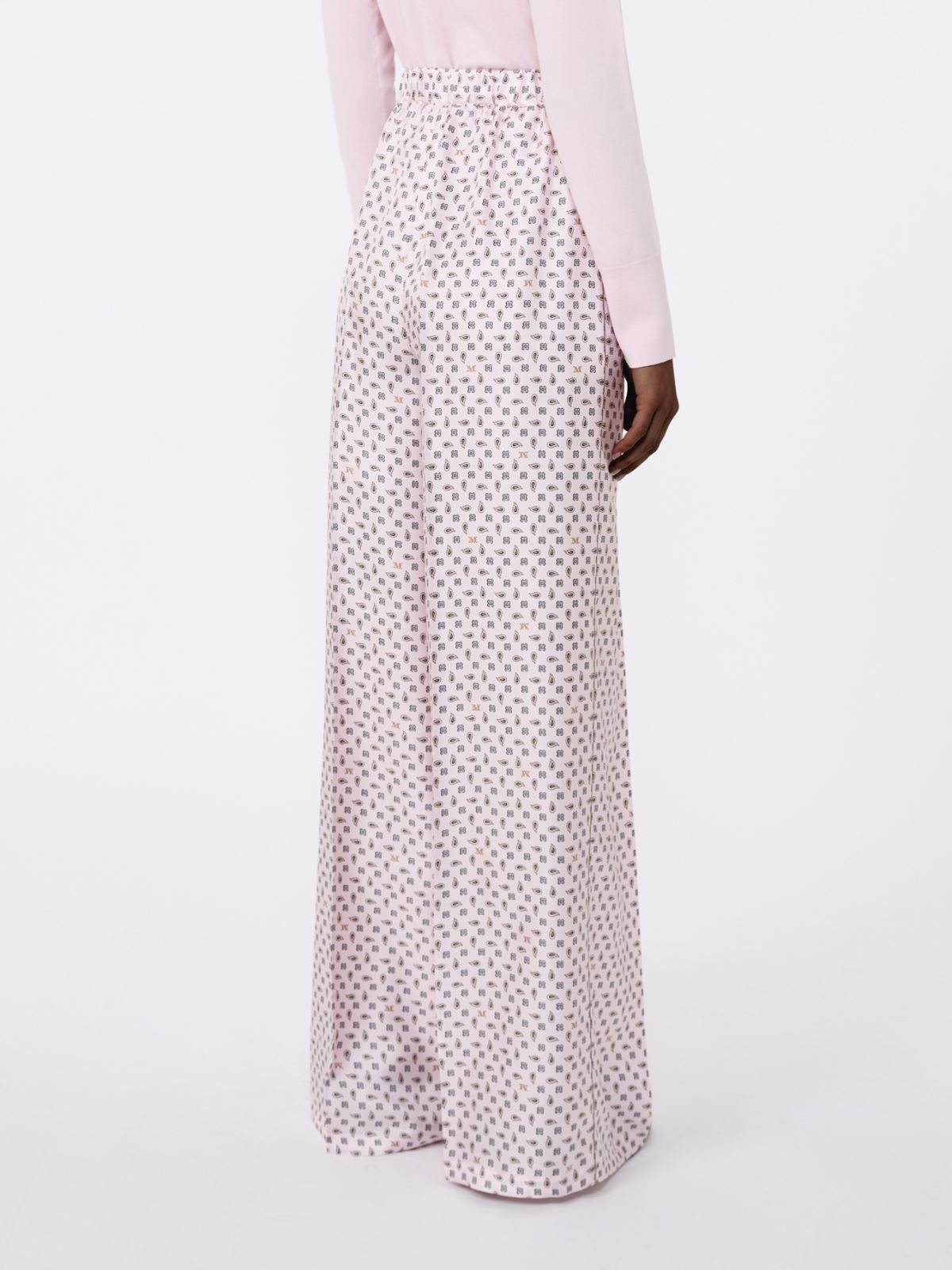 Printed silk trousers - PINK - Max Mara - 4