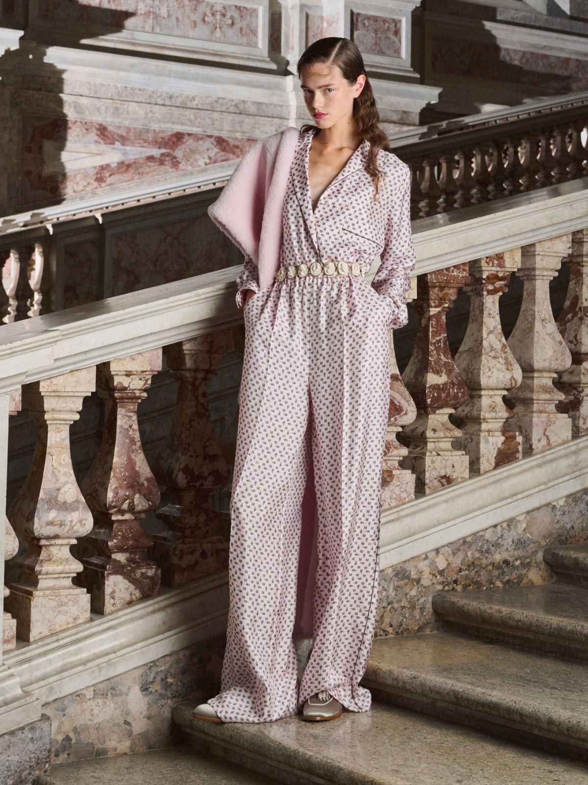 Printed silk trousers + PINK - Max Mara