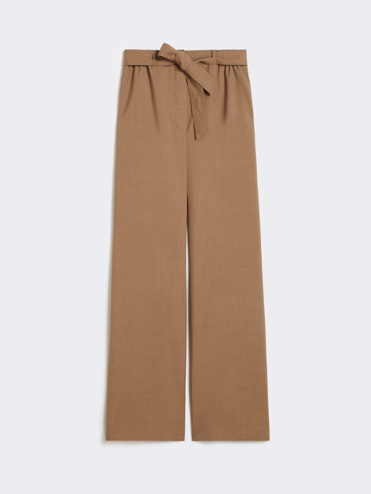 Hose aus Wollstretch-Canvas - HASELNUSS - Max Mara