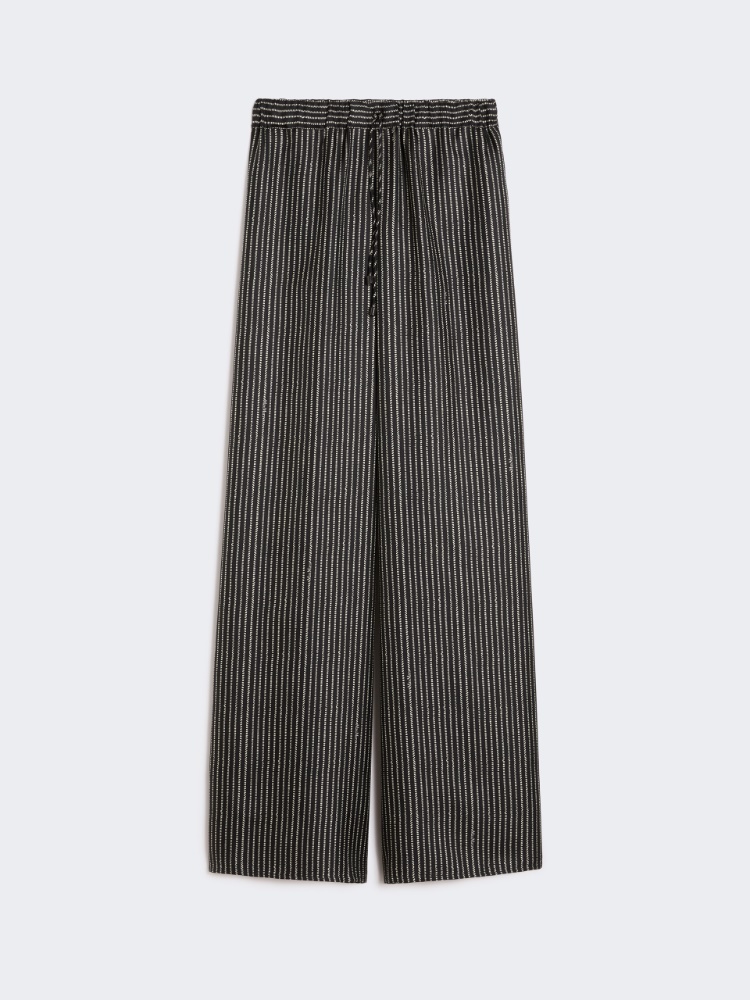 Pantalon large en soie imprimée - NOIR BLANC - Max Mara