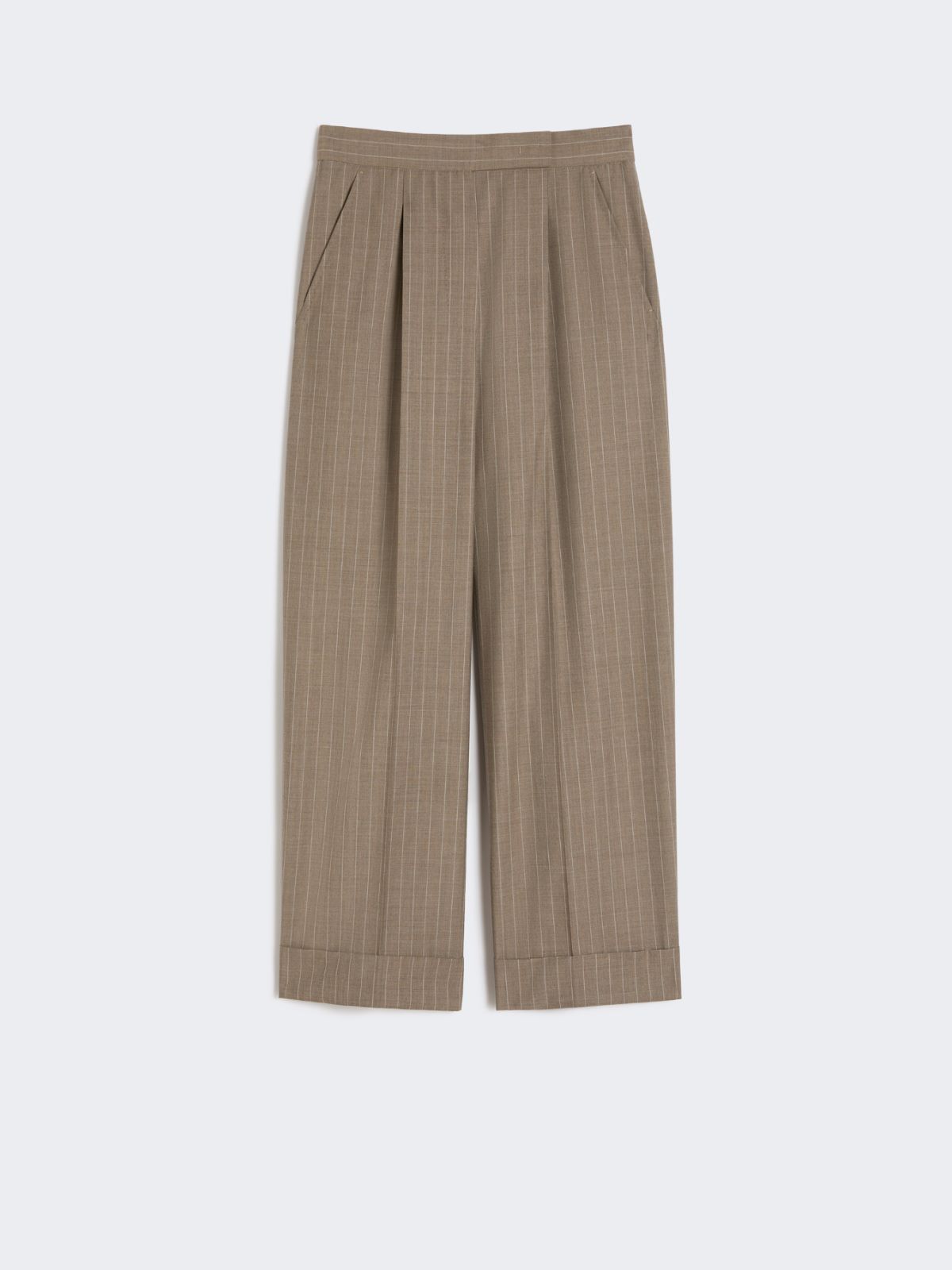 Pinstripe wool trousers - HAZELNUT BROWN - Max Mara - 4