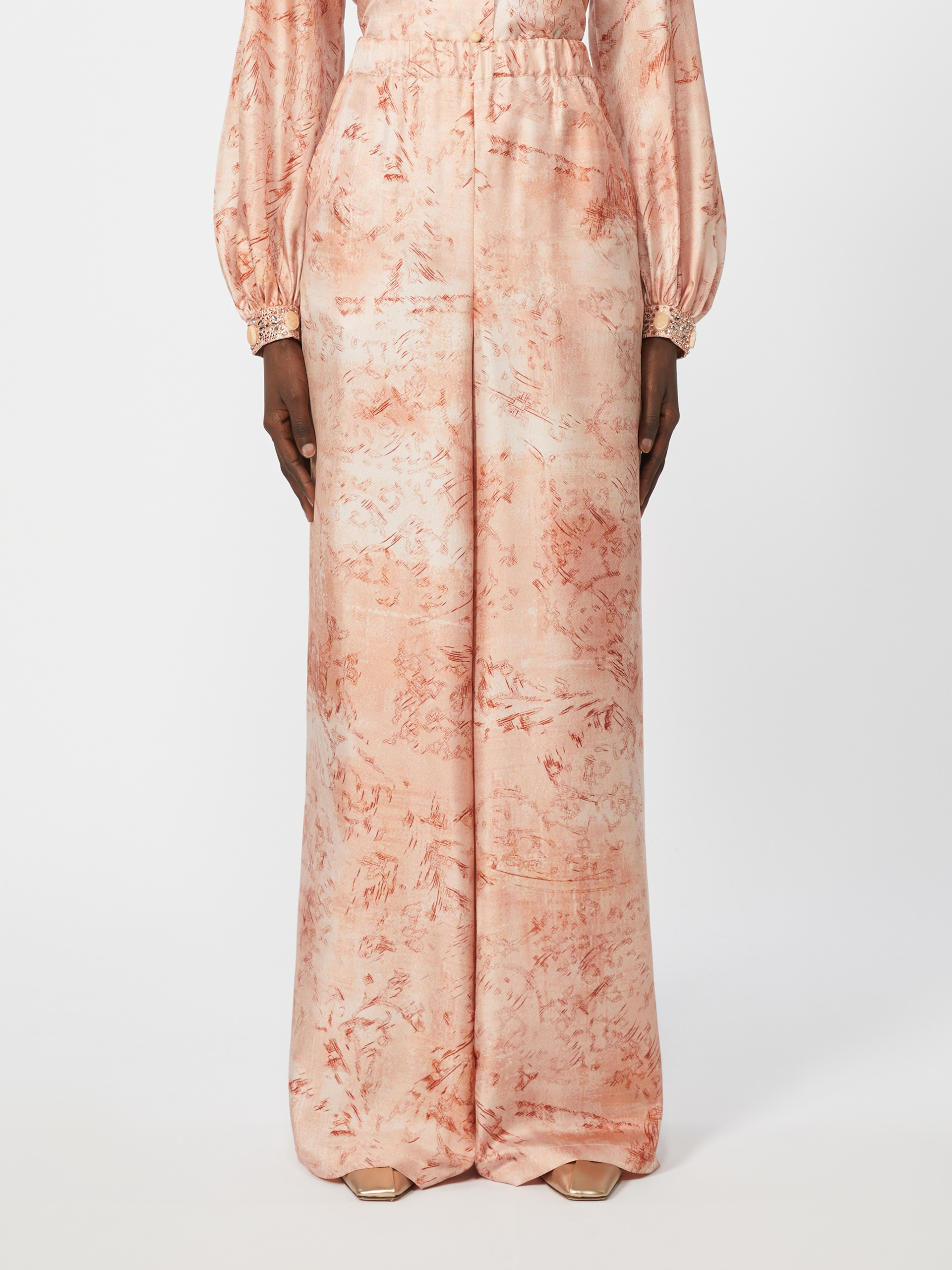 Wide-fit printed silk trousers - PINK - Max Mara - 2