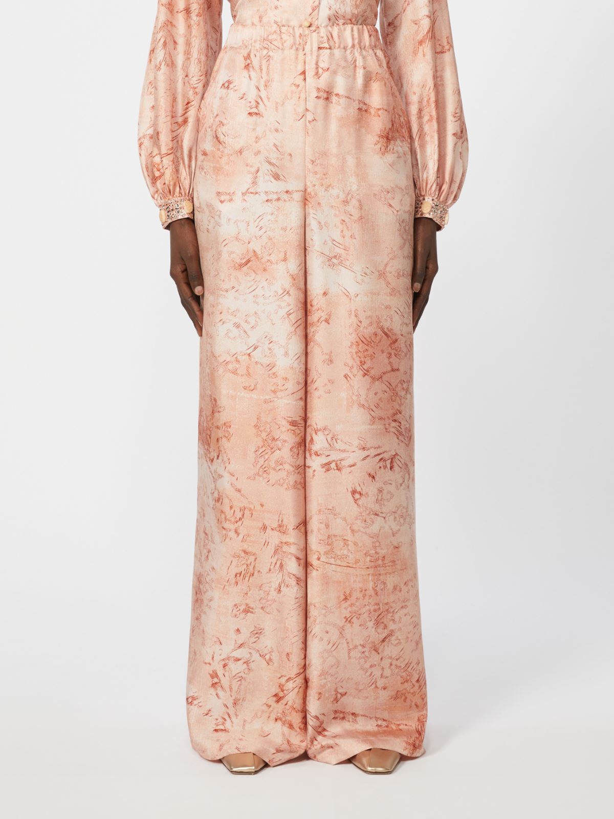 Wide-fit printed silk trousers - PINK - Max Mara - 4