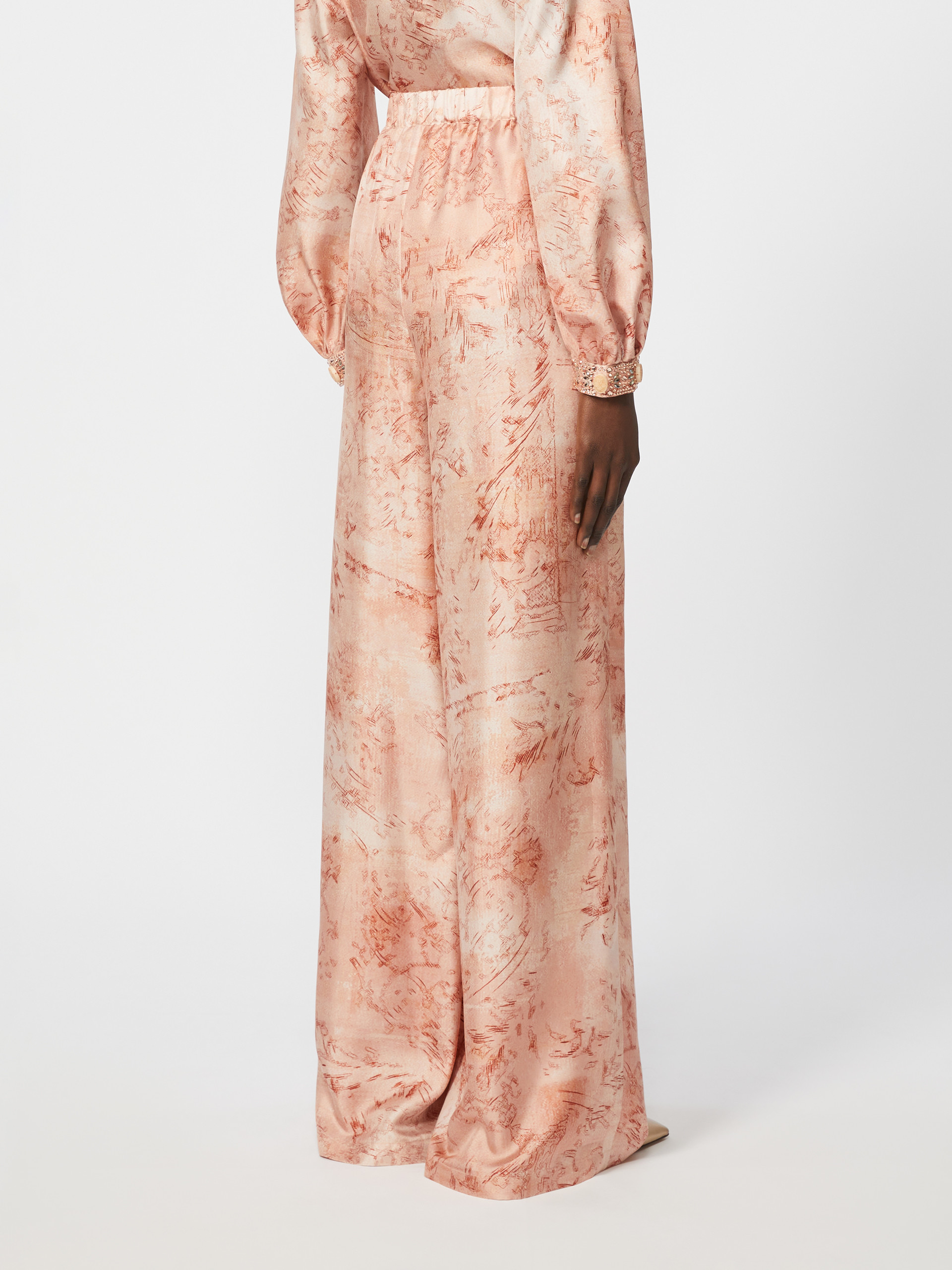 Wide-fit printed silk trousers - PINK - Max Mara - 3