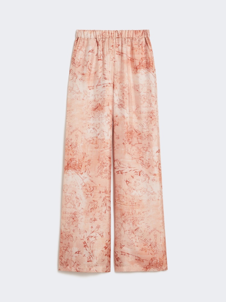 Wide-fit printed silk trousers - PINK - Max Mara