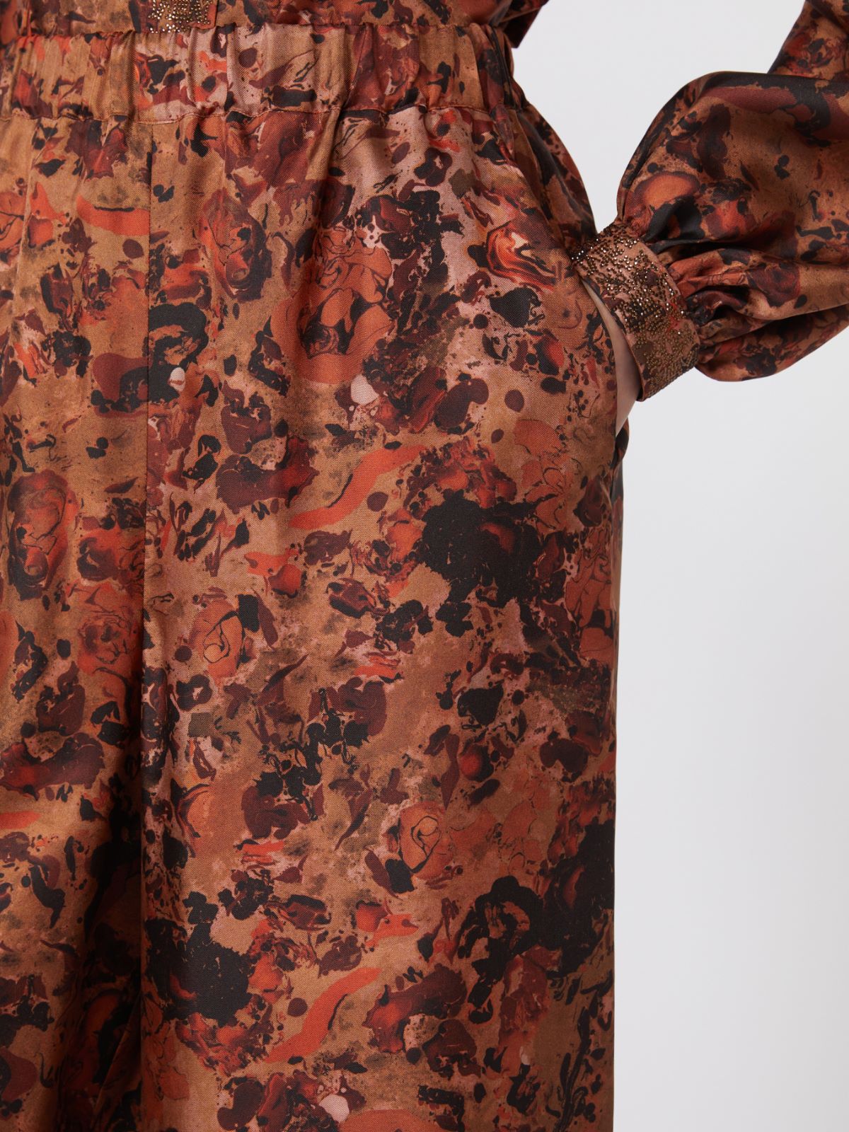 Wide-fit printed silk trousers - TERRA COTTA - Max Mara - 5