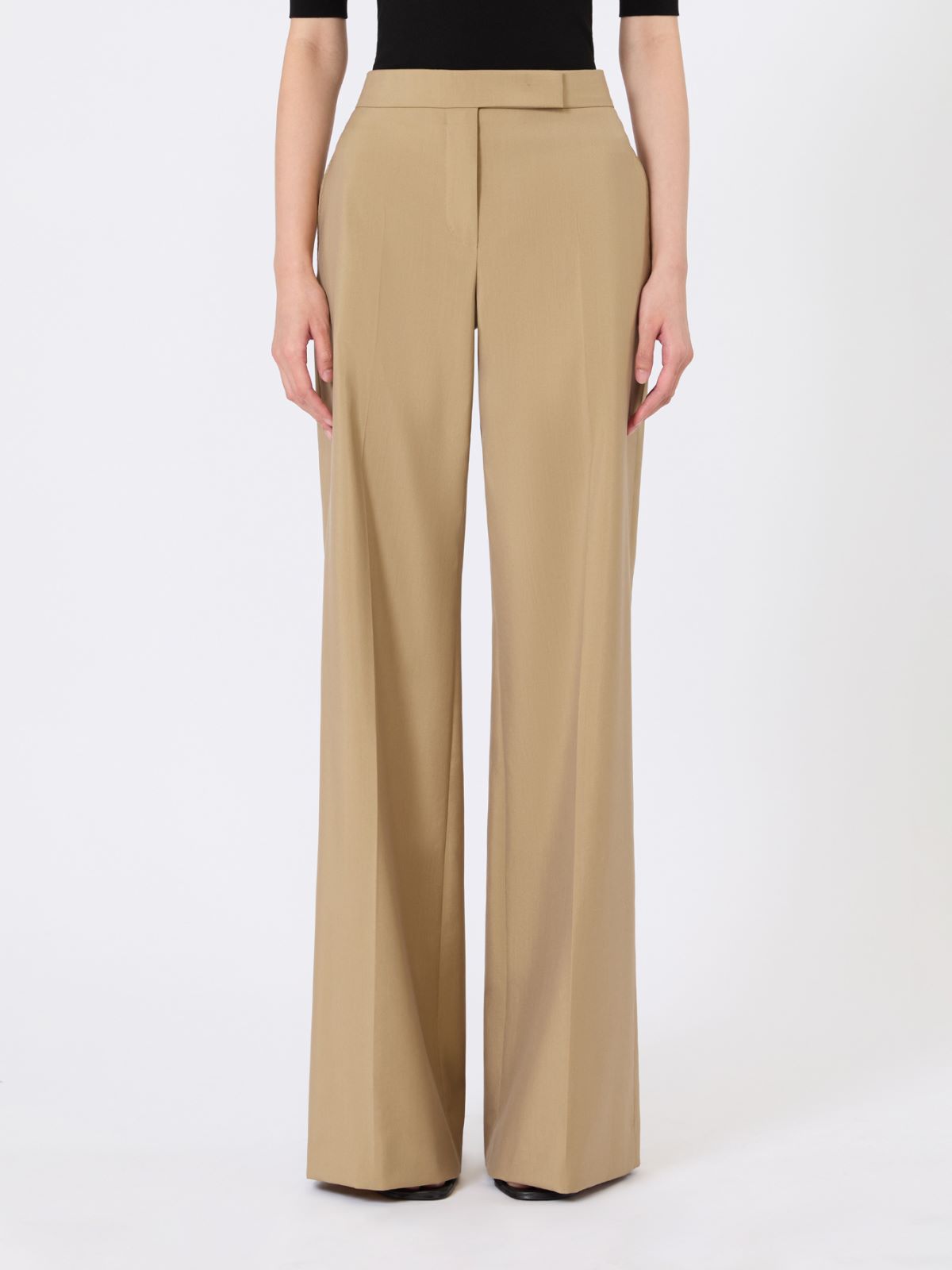 Pantalone ampio in popeline di lana e seta - CAMMELLO - Max Mara - 2