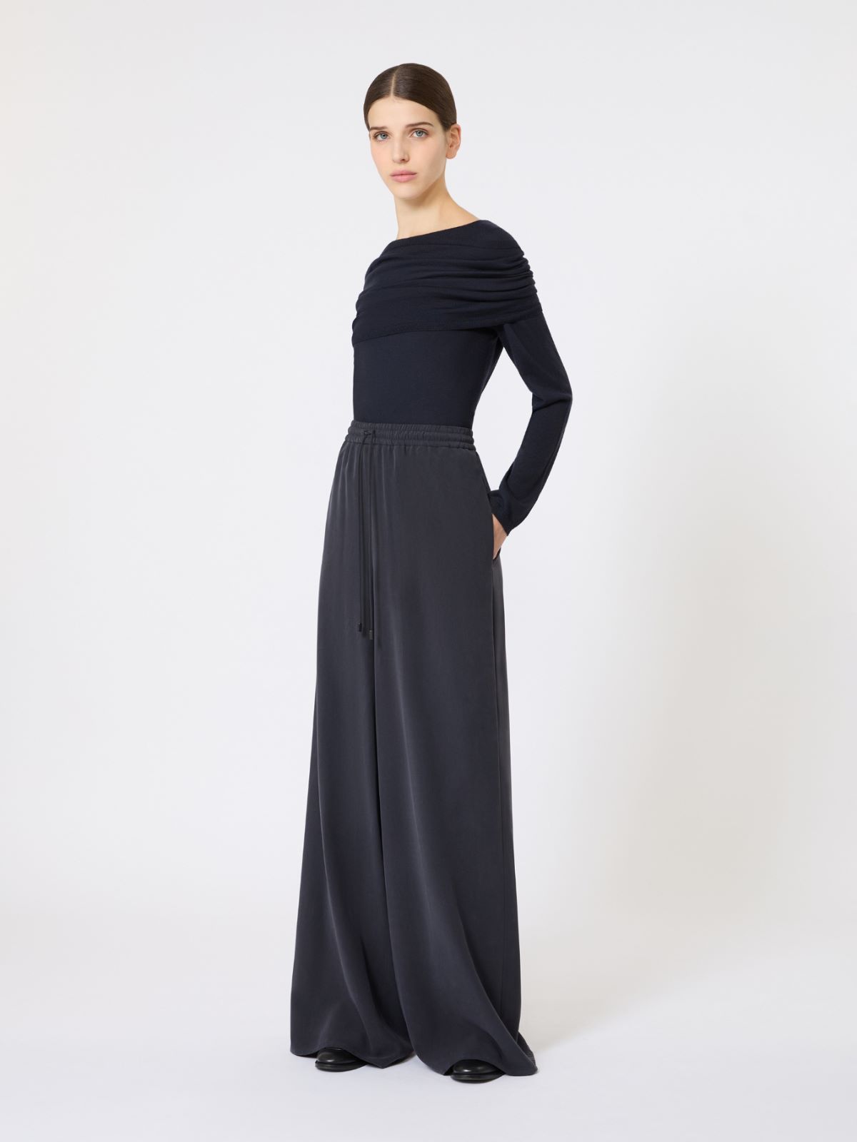 제네로 실크 팬츠 - ULTRAMARINE - Max Mara - 8