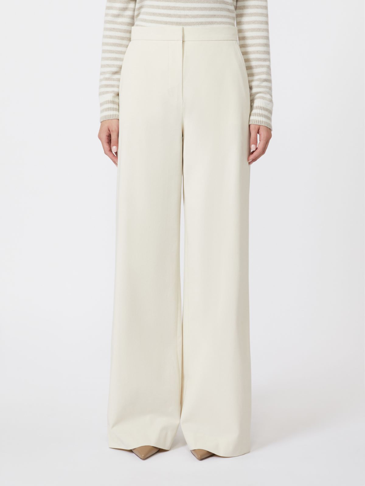 Straight-fit cotton twill trousers - IVORY - Max Mara - 5