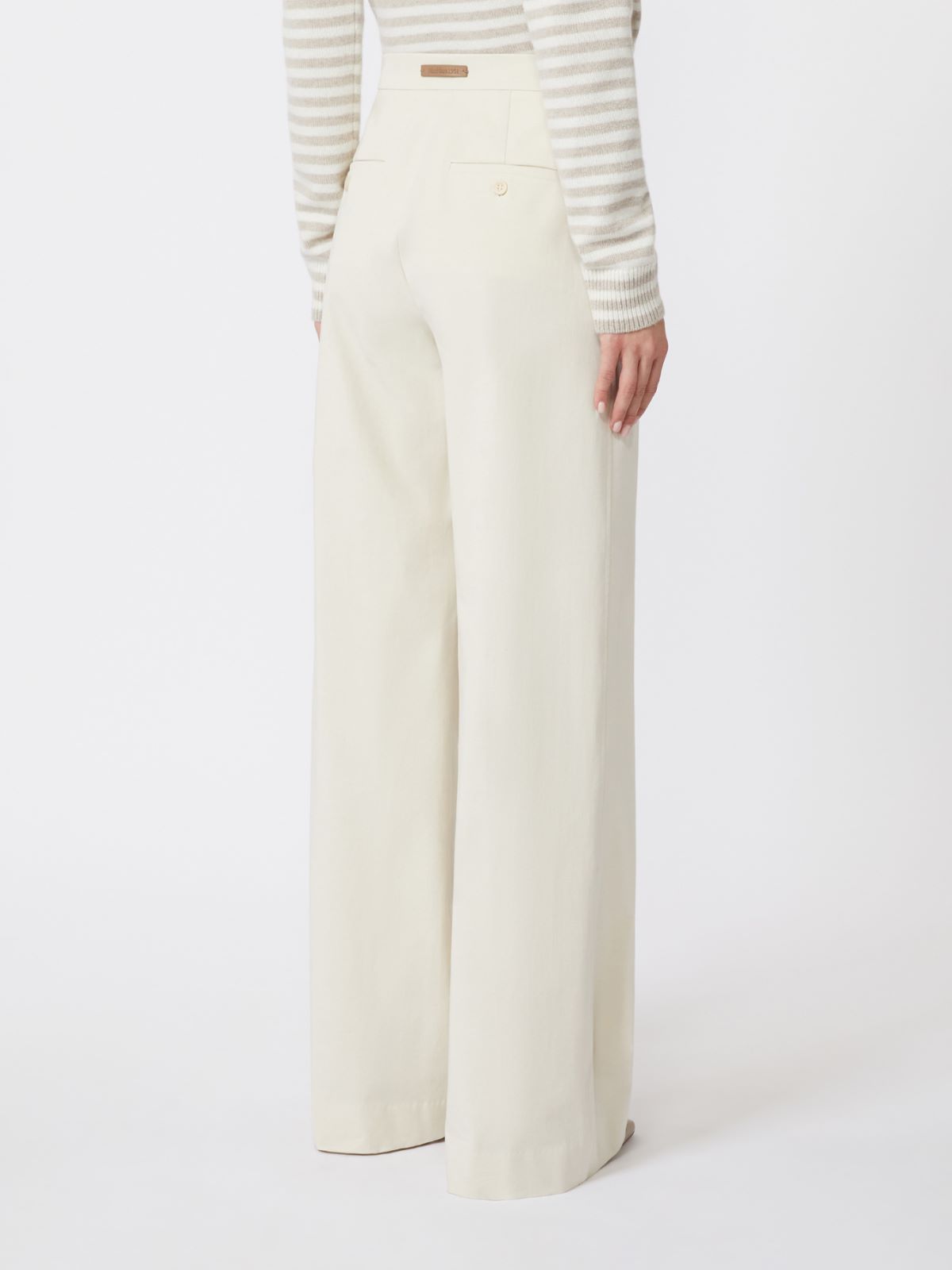 Straight-fit cotton twill trousers - IVORY - Max Mara - 5