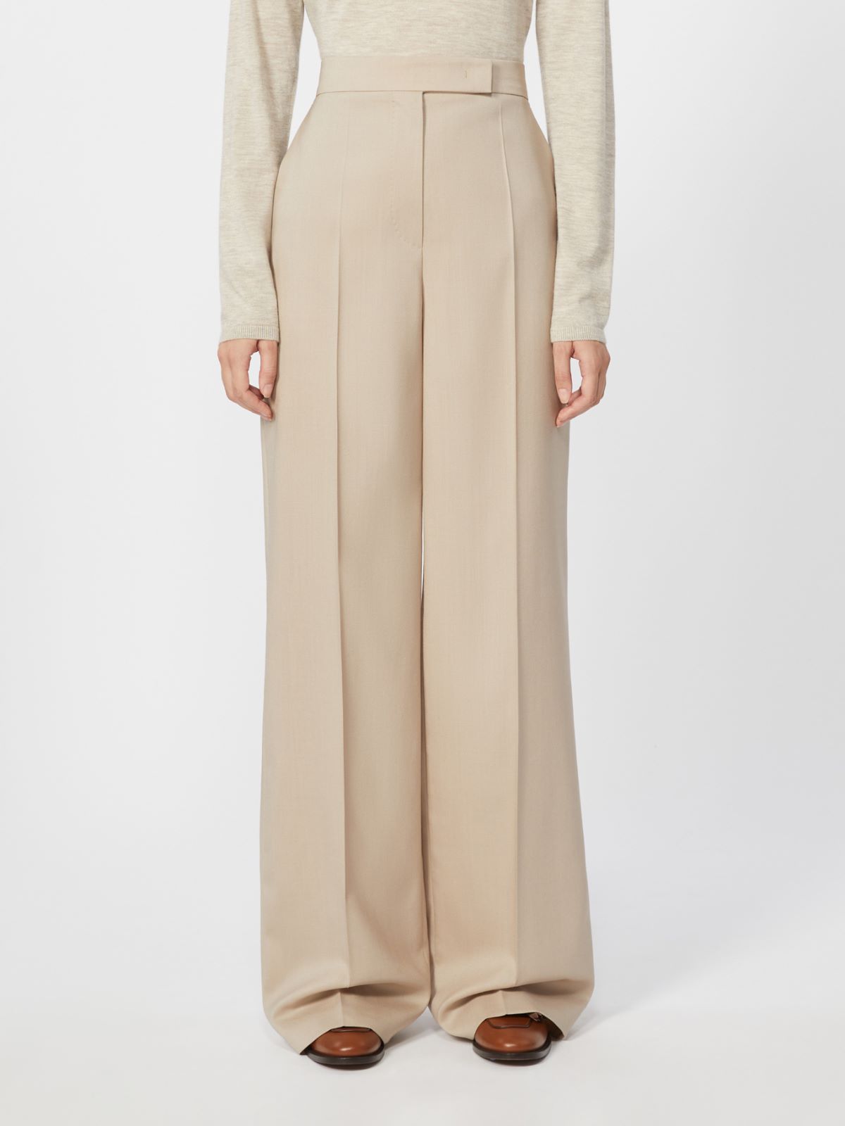Wool, mohair and silk trousers - MOSS GREEN - Max Mara - 4