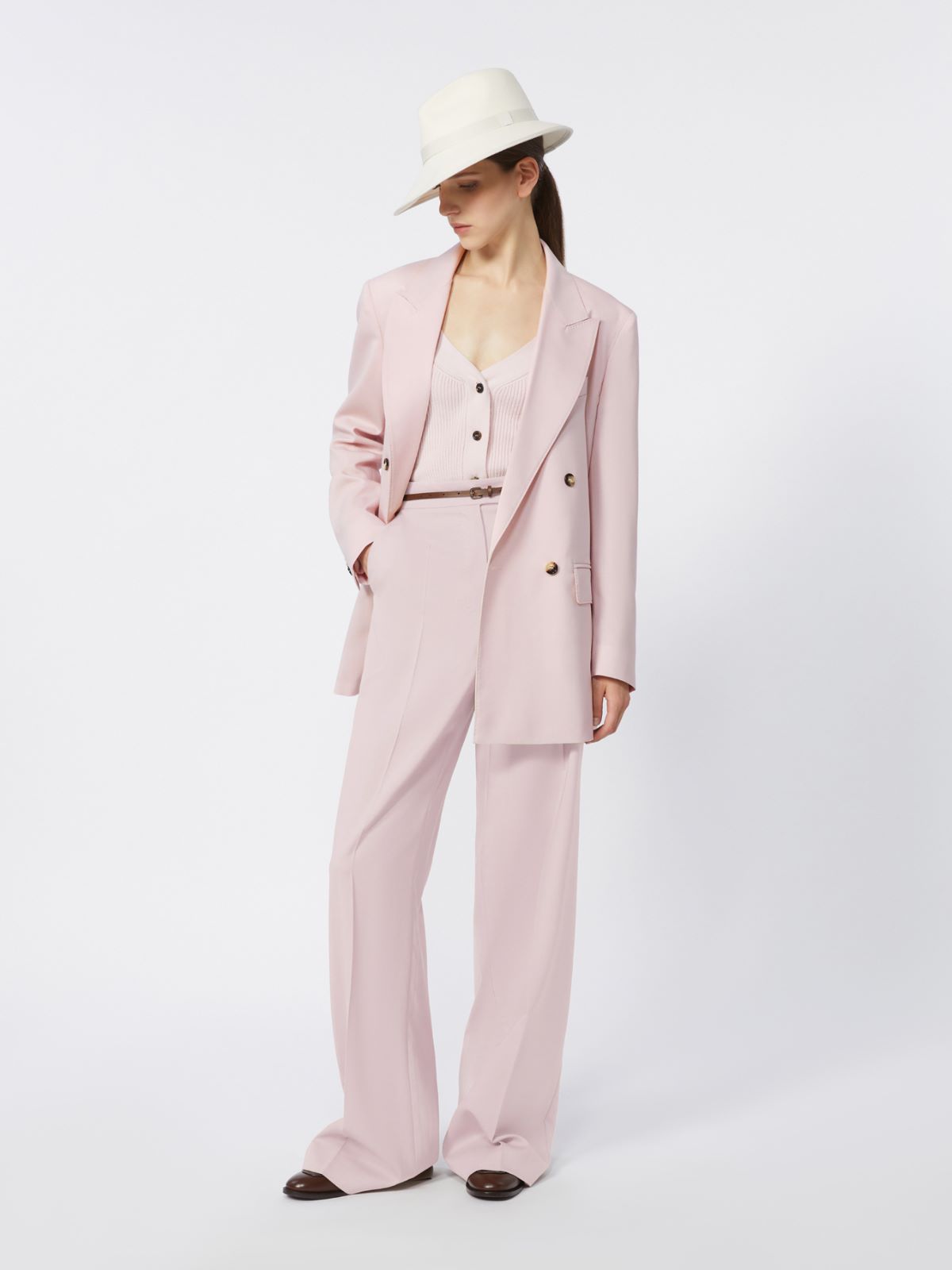 Wool, mohair and silk trousers - BEIGE PINK - Max Mara - 4
