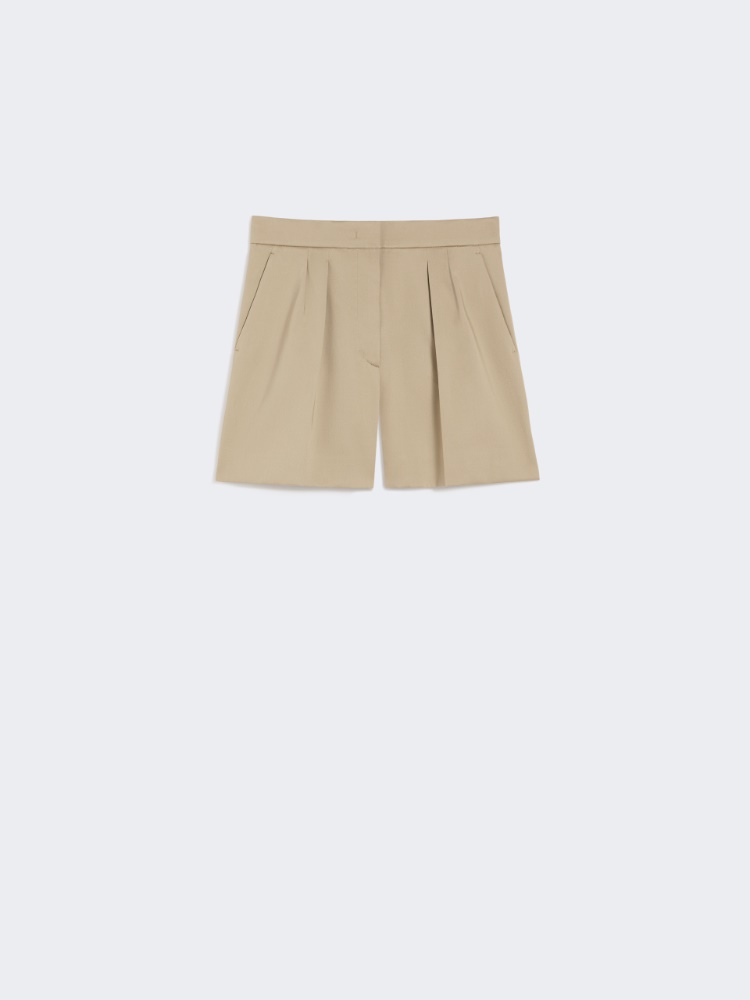 Stretch cotton satin shorts - KAKI - Max Mara - 5