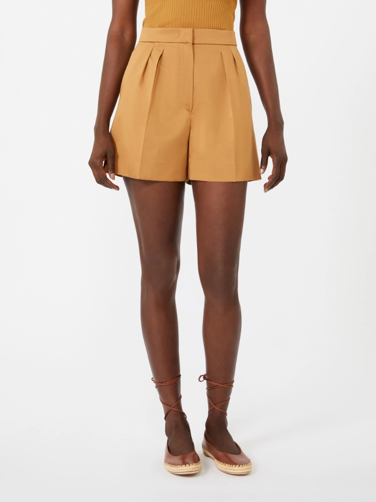 Stretch cotton satin shorts - EARTH - Max Mara - 2