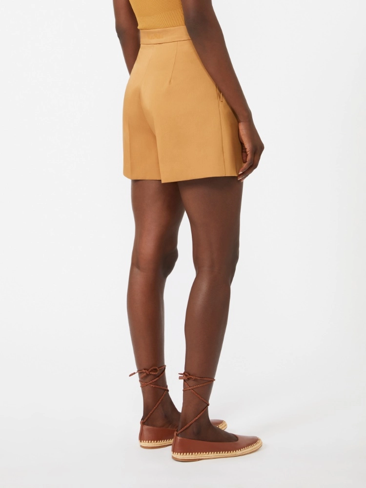 Stretch cotton satin shorts - EARTH - Max Mara - 3