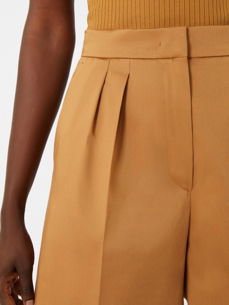 Stretch cotton satin shorts - EARTH - Max Mara - 5