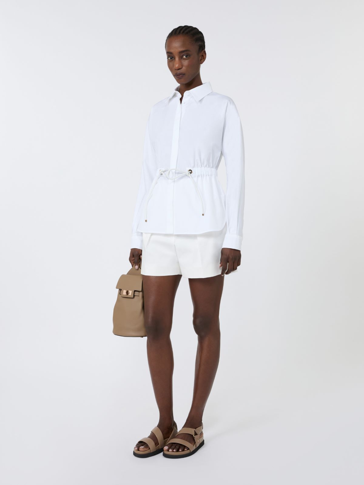 Shorts in raso di cotone stretch + SETA - Max Mara