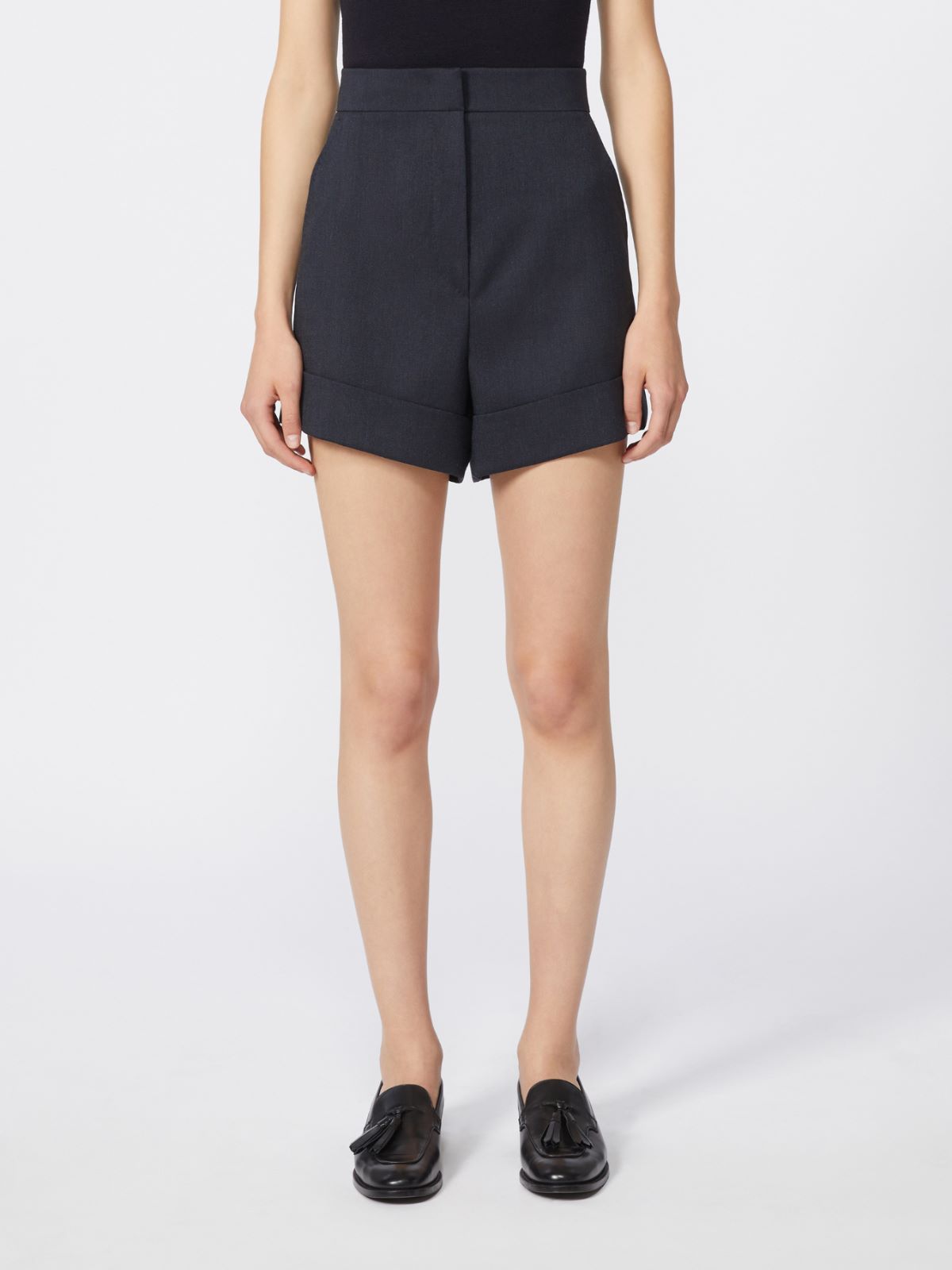 Denim-look cotton shorts - MIDNIGHTBLUE - Max Mara - 4
