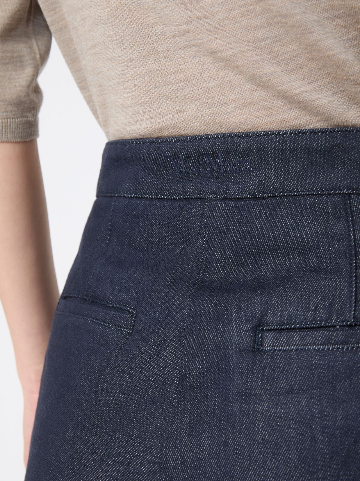 Denim-look cotton shorts - MIDNIGHTBLUE - Max Mara - 5