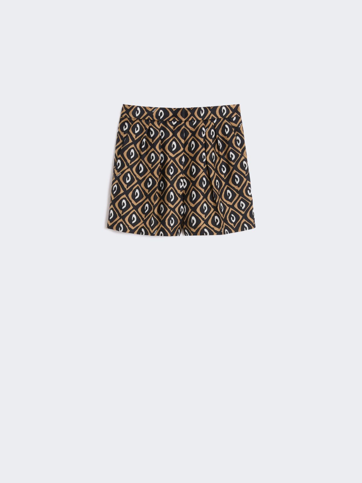 Shorts aus bedruckter Seide - SCHWARZ - Max Mara - 4