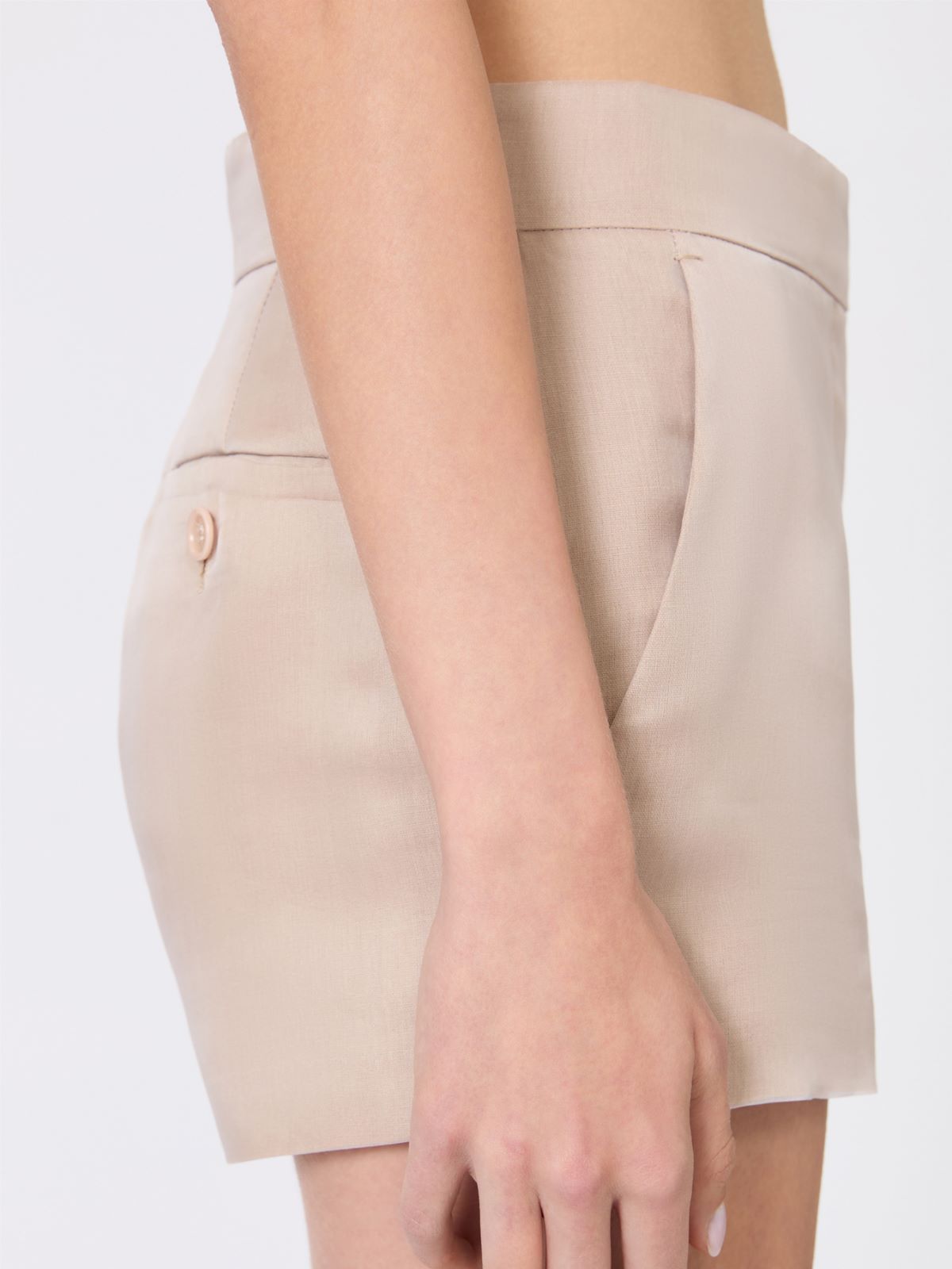 Linen canvas shorts - CAMEL - Max Mara - 4