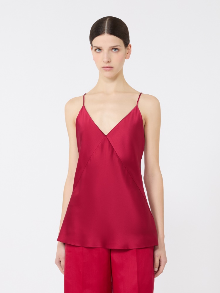 Silk satin top - GERANIUM - 2