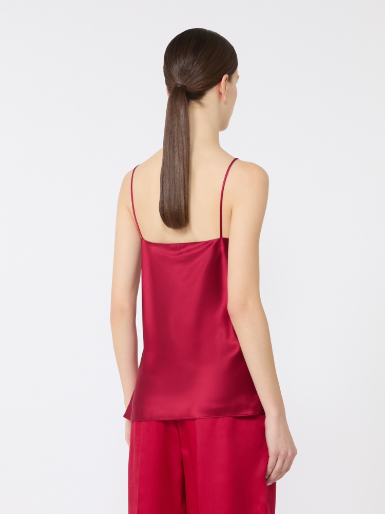 Silk satin top - GERANIUM - 3