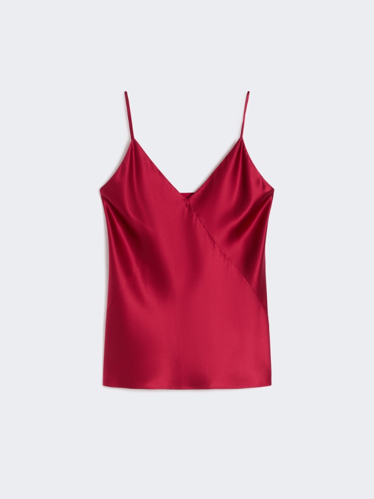 Silk satin top - GERANIUM