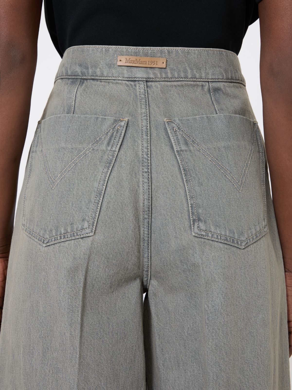 Denim wide-leg trousers - BLACK - Max Mara - 5