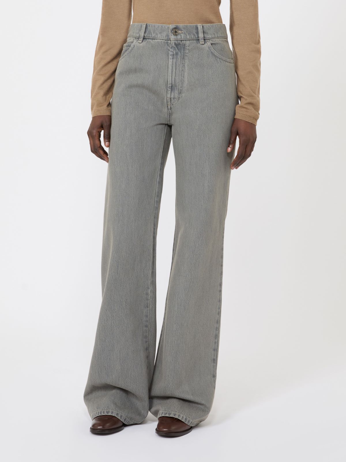 Straight-fit denim trousers - BLACK - Max Mara - 6