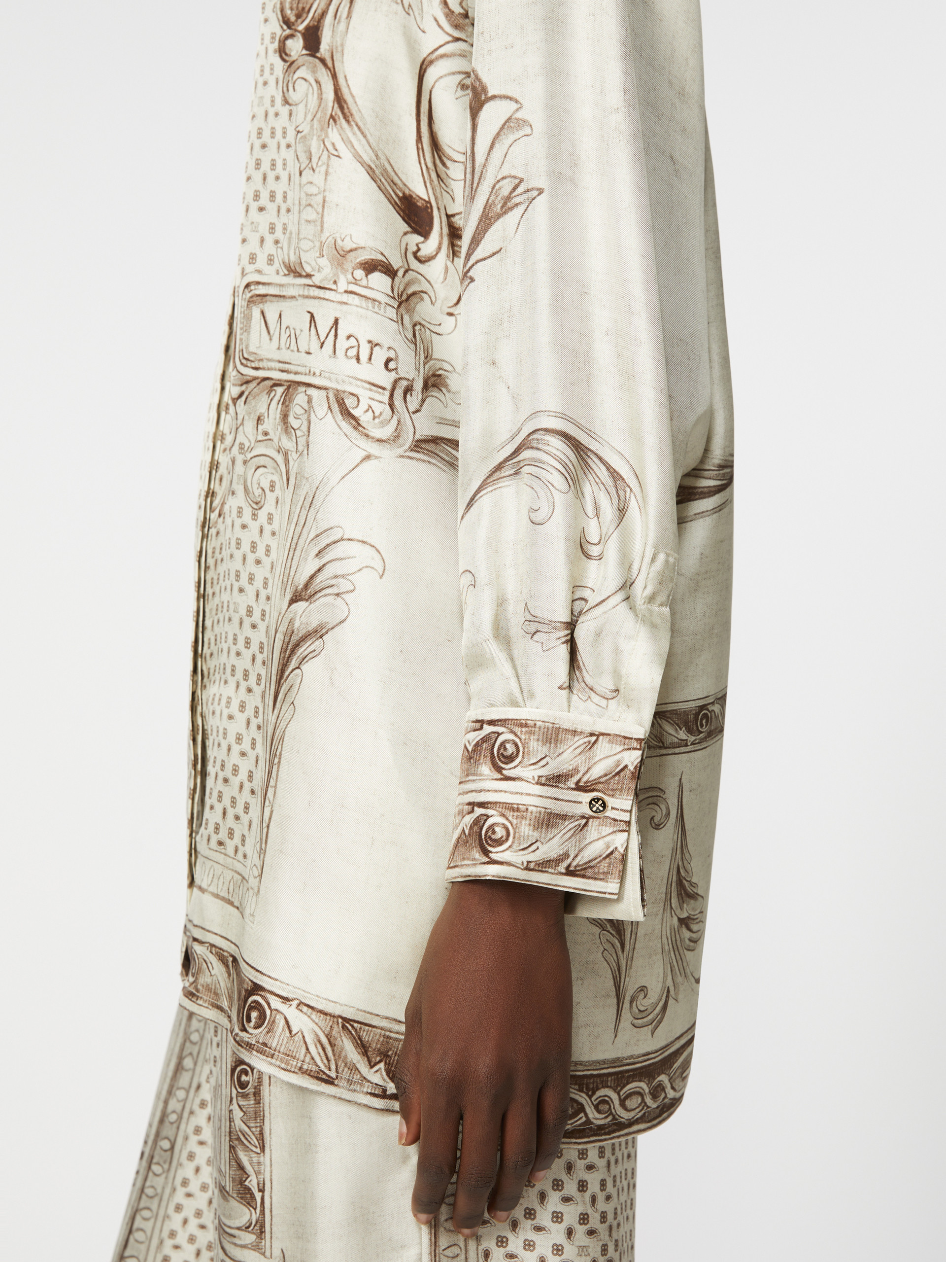 Printed silk twill shirt - IVORY - Max Mara - 4