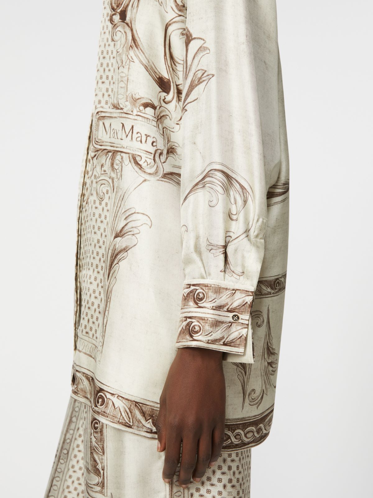 Printed silk twill shirt - IVORY - Max Mara - 5