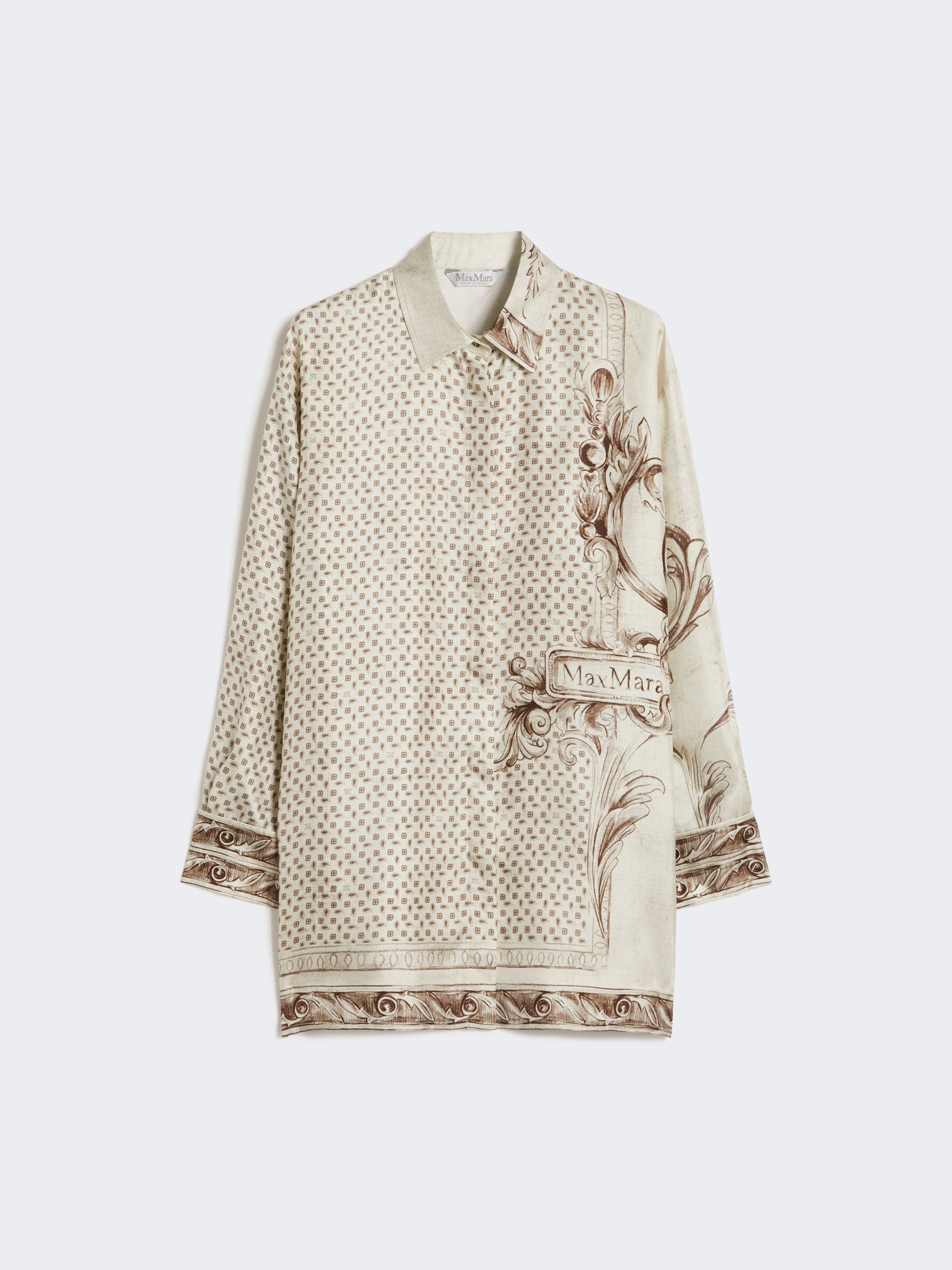 Printed silk twill shirt - IVORY - Max Mara - 5