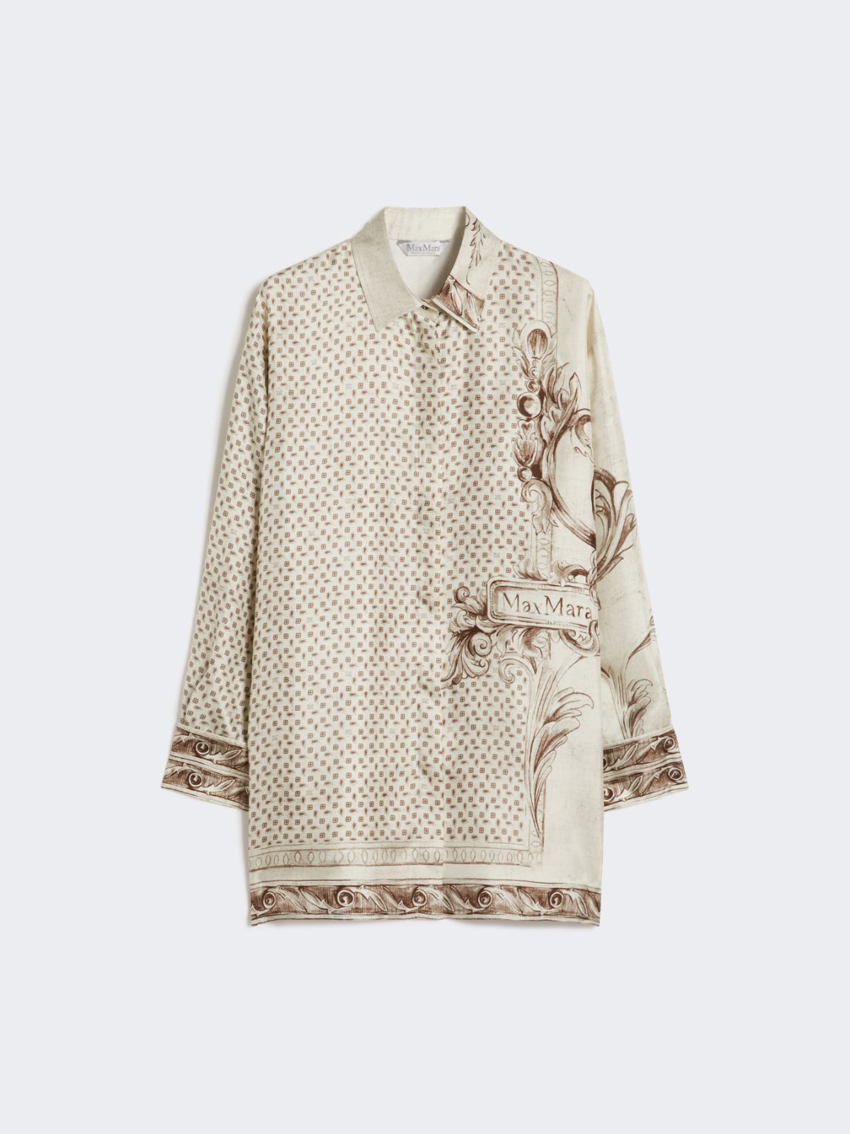 Printed silk twill shirt - IVORY - Max Mara - 5