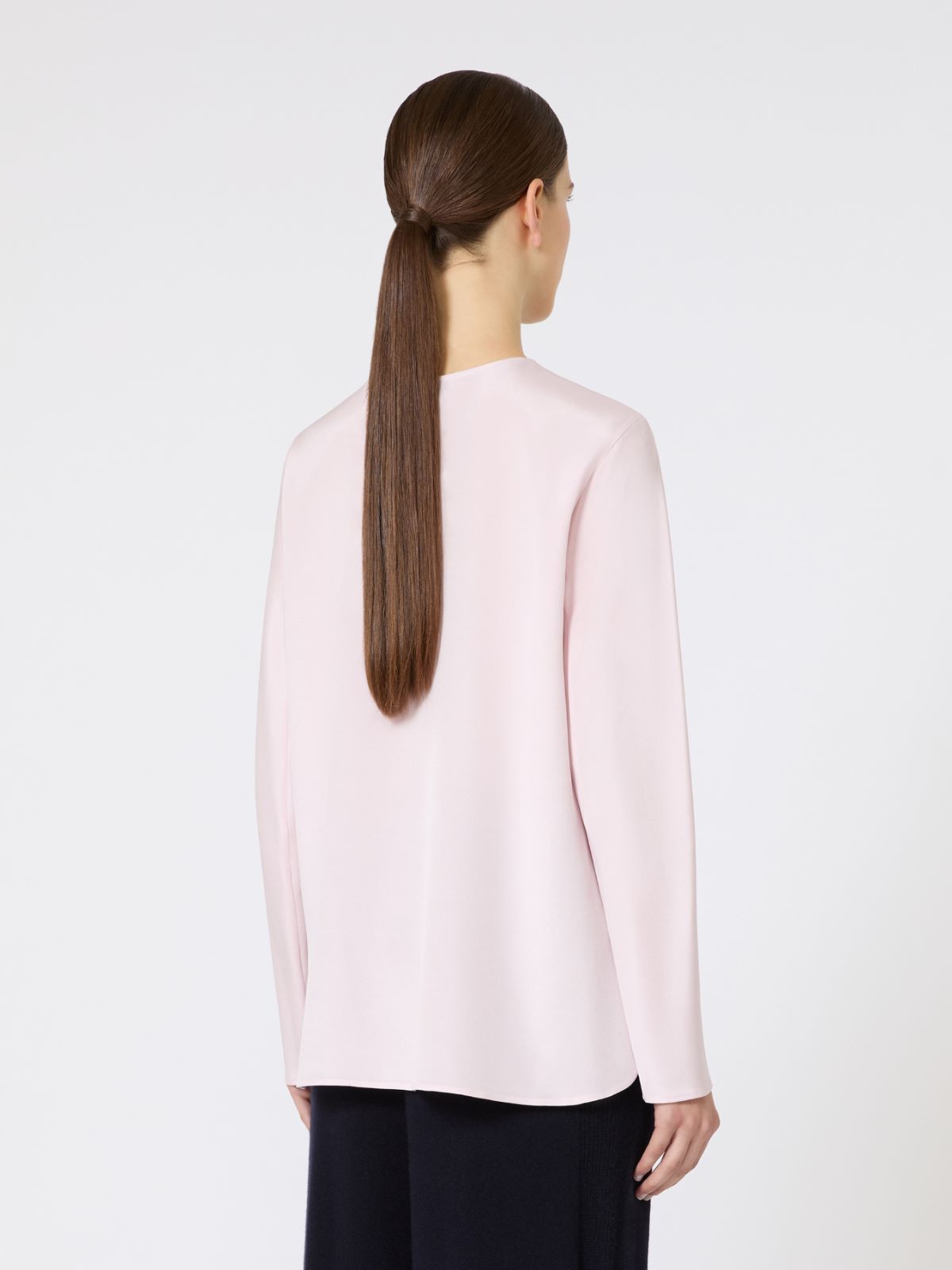 Silk crêpe de Chine blouse - PINK - Max Mara - 5
