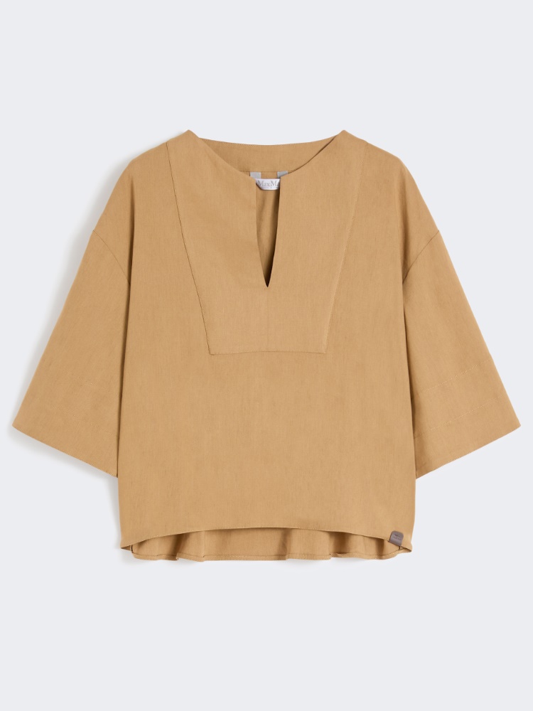 소스피로 린넨 블라우스 - DESERT