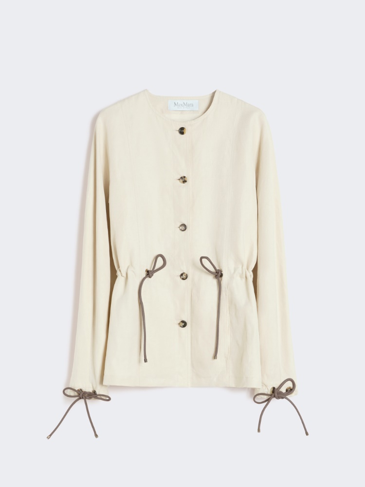 Camicia in lino e seta - BEIGE - 4