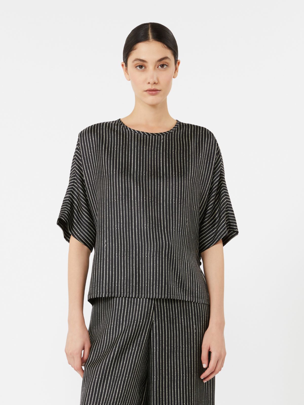 Chemisier en soie imprimée - NOIR BLANC - Max Mara - 9