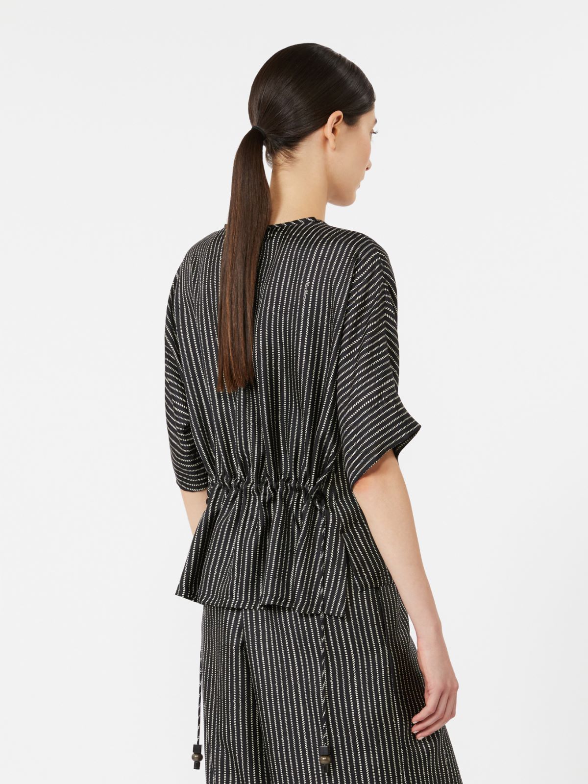 Chemisier en soie imprimée - NOIR BLANC - Max Mara - 9