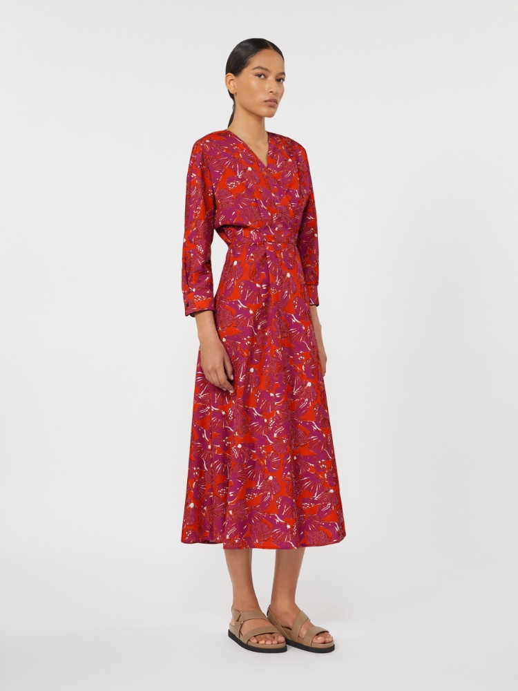 Printed poplin dress - CORAL - Max Mara - 2