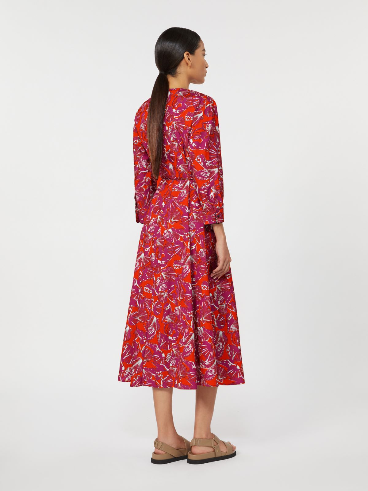 Printed poplin dress - CORAL - Max Mara - 3