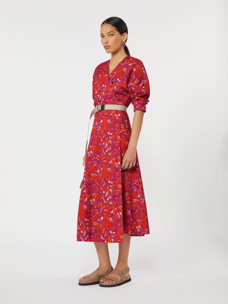 Printed poplin dress - CORAL - Max Mara