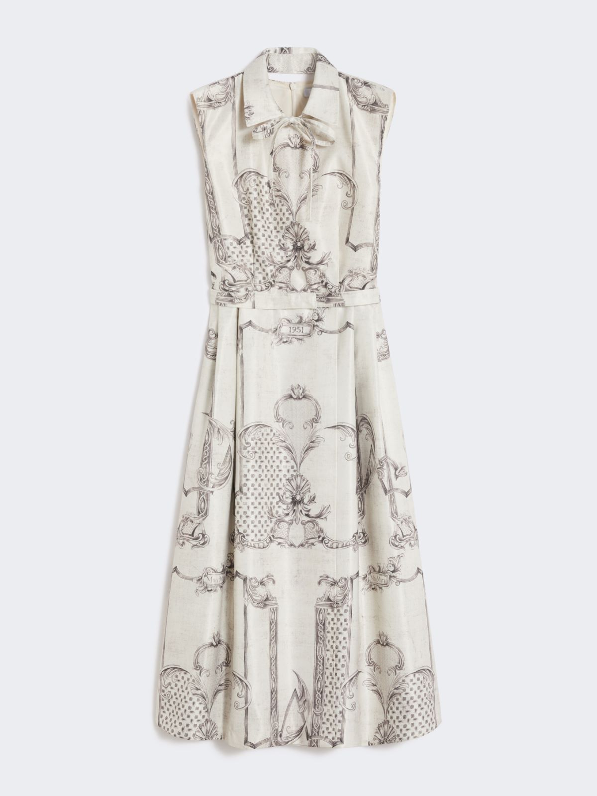 Printed Mikado shirt dress - IVORY - Max Mara - 5