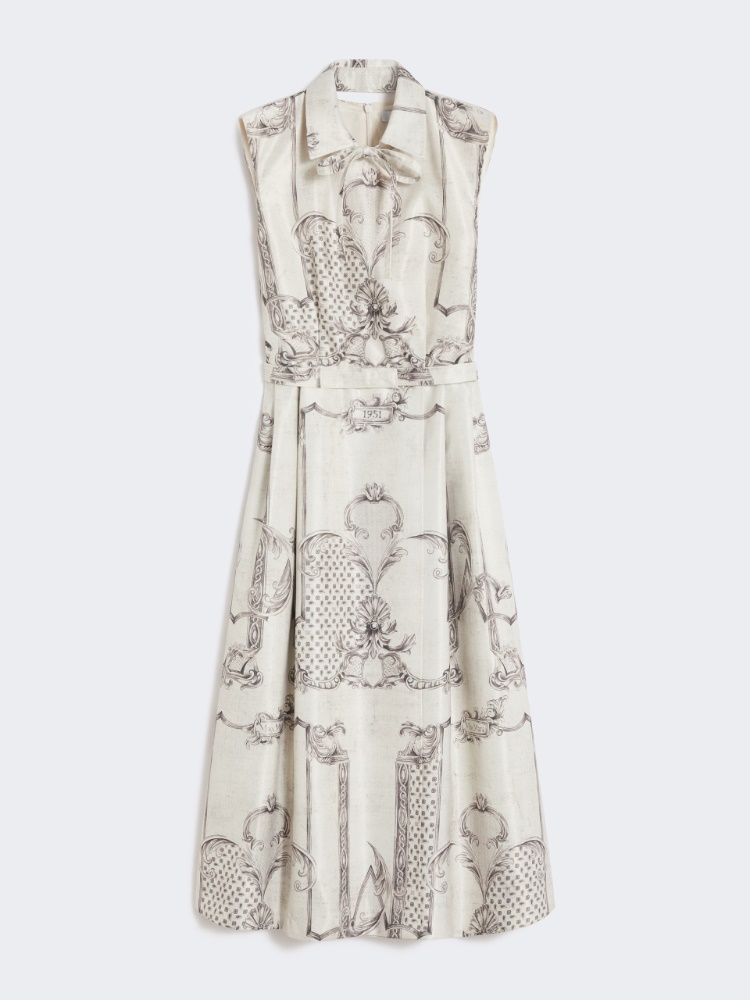 Printed Mikado shirt dress - IVORY - Max Mara