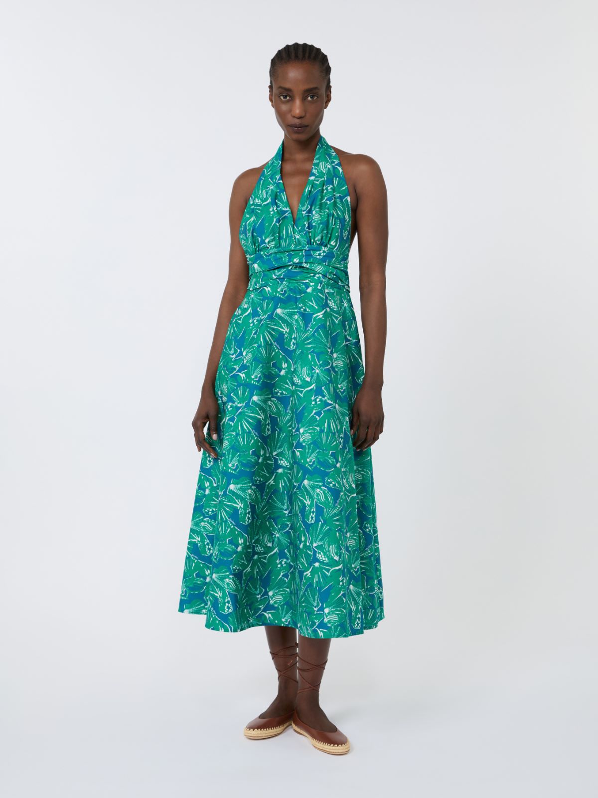 Long dress in printed poplin - EMERALD - Max Mara - 2