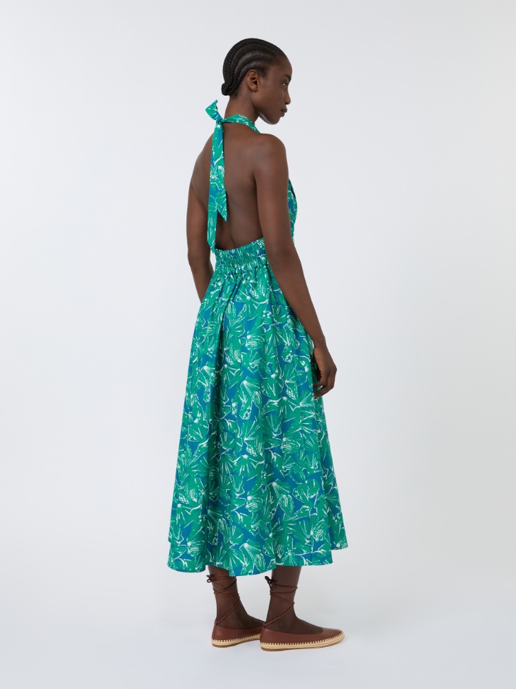 Long dress in printed poplin - EMERALD - Max Mara - 3