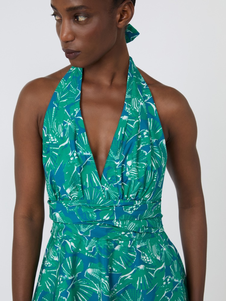 Long dress in printed poplin - EMERALD - Max Mara - 4