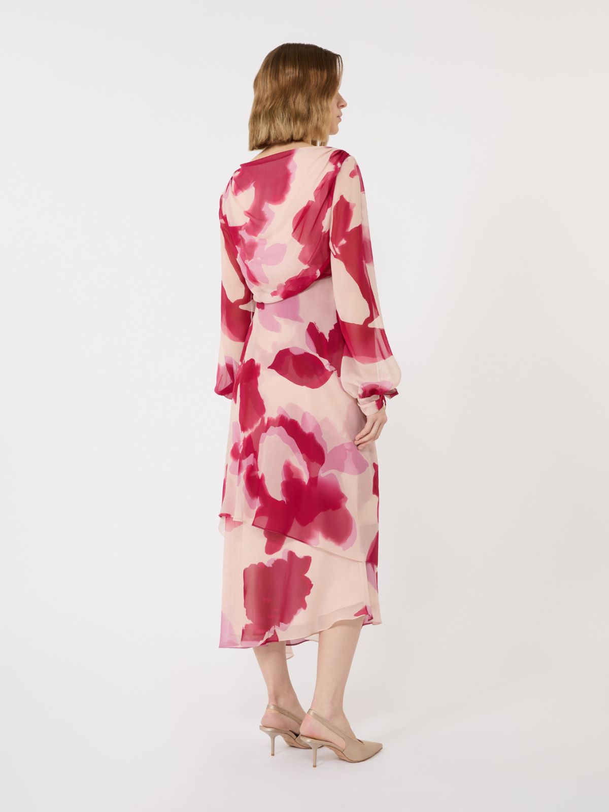 Kleid aus bedruckter Georgette - BEIGE - Max Mara - 3