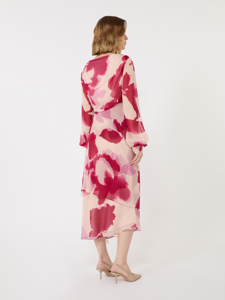 Kleid aus bedruckter Georgette - BEIGE - Max Mara - 3