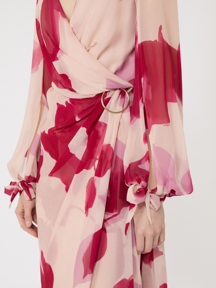 Kleid aus bedruckter Georgette - BEIGE - Max Mara - 4